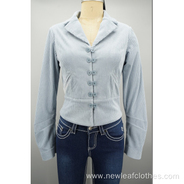Double-Breasted items corduroy single-breasted Blouse